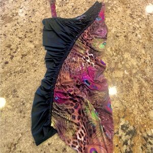 KIMIKAL gorgeous dress. Longer on one side. Bling going all the way down Sz M